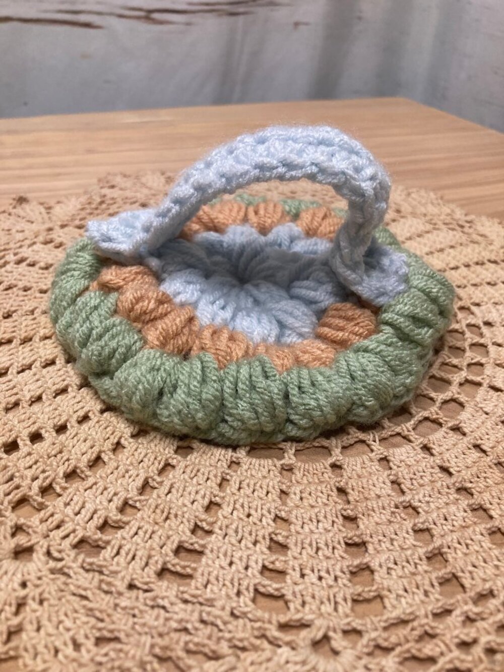 Handmade Crochet Reusable Facial Scrubs Set of 2 Soft Puff Stitch with Handles - Picture 5 of 7